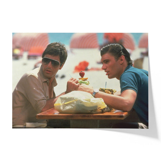 Tony Montana and Manny Ribera Sampling Fruit Cocktails on Miami Beach