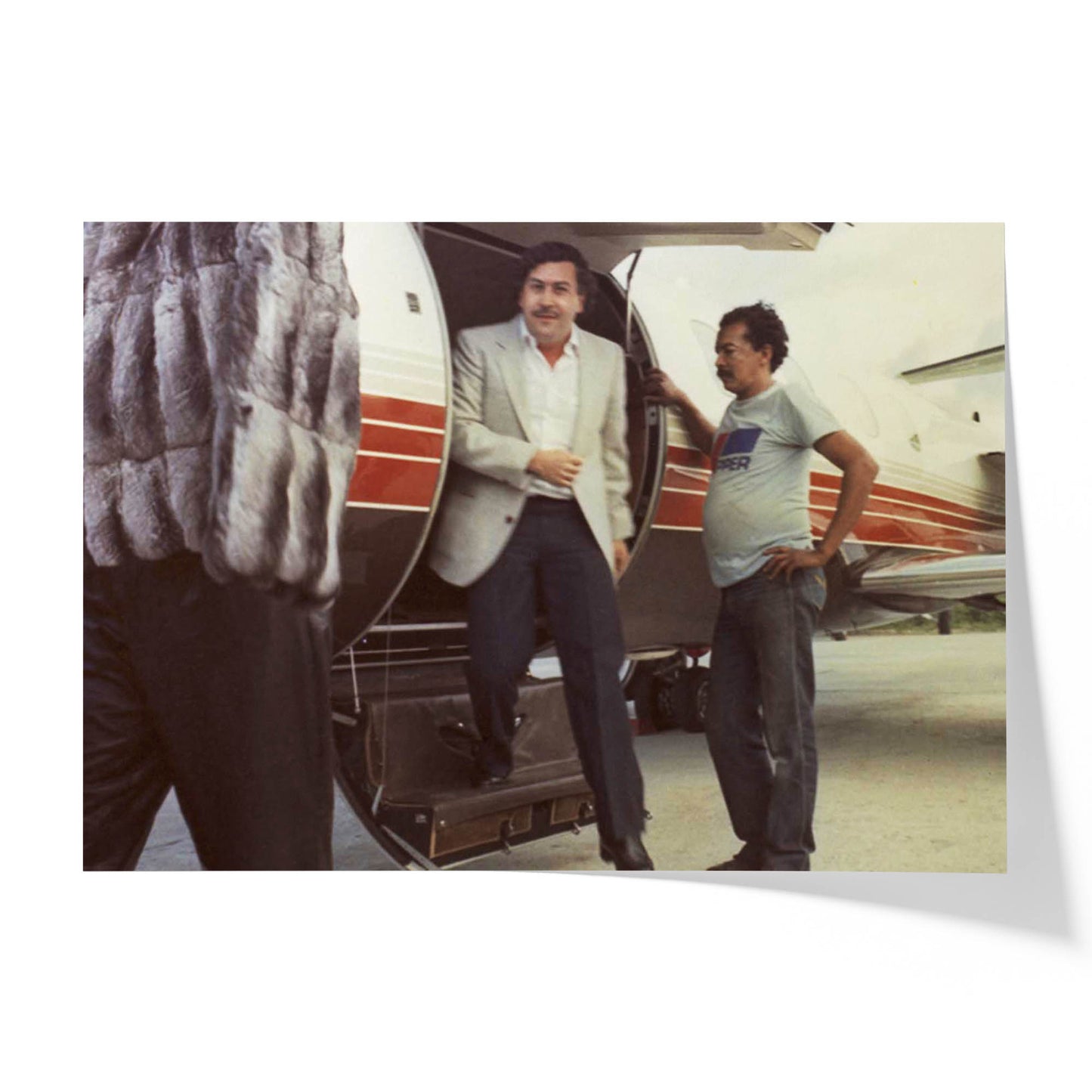 Escobar Disembarking His Private Jet, 1986