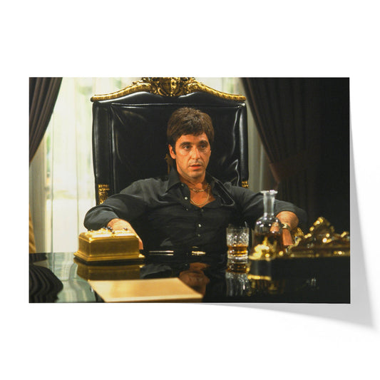 Tony Montana Seated in His Office After the Takeover
