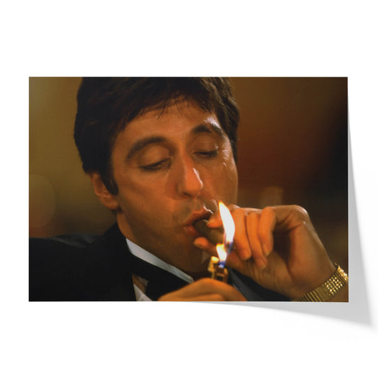 Tony Montana Lighting a Cigar at the Mansion Banquet