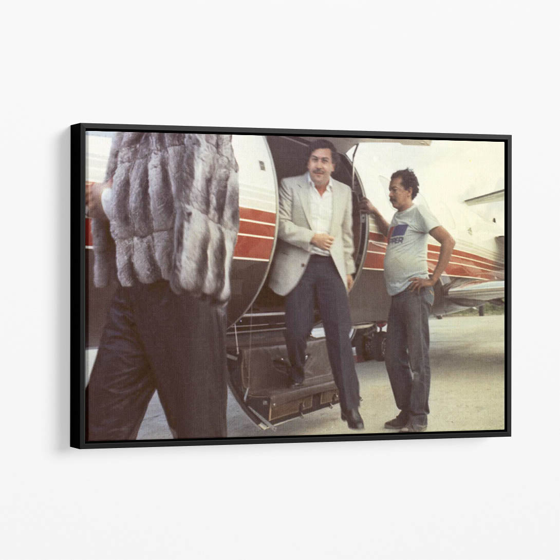 Escobar Disembarking His Private Jet, 1986