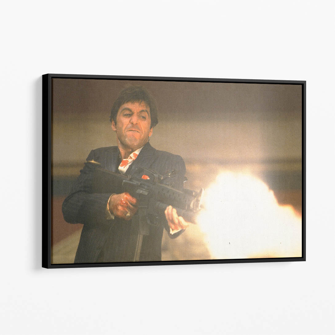 Tony Montana Unleashing “The Little Friend” in the Throne Room