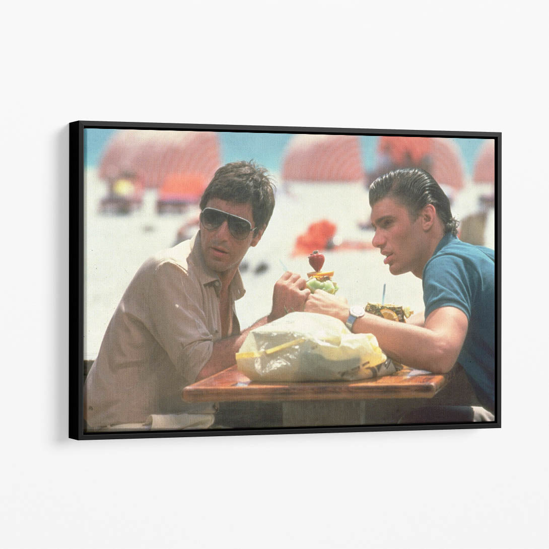 Tony Montana and Manny Ribera Sampling Fruit Cocktails on Miami Beach