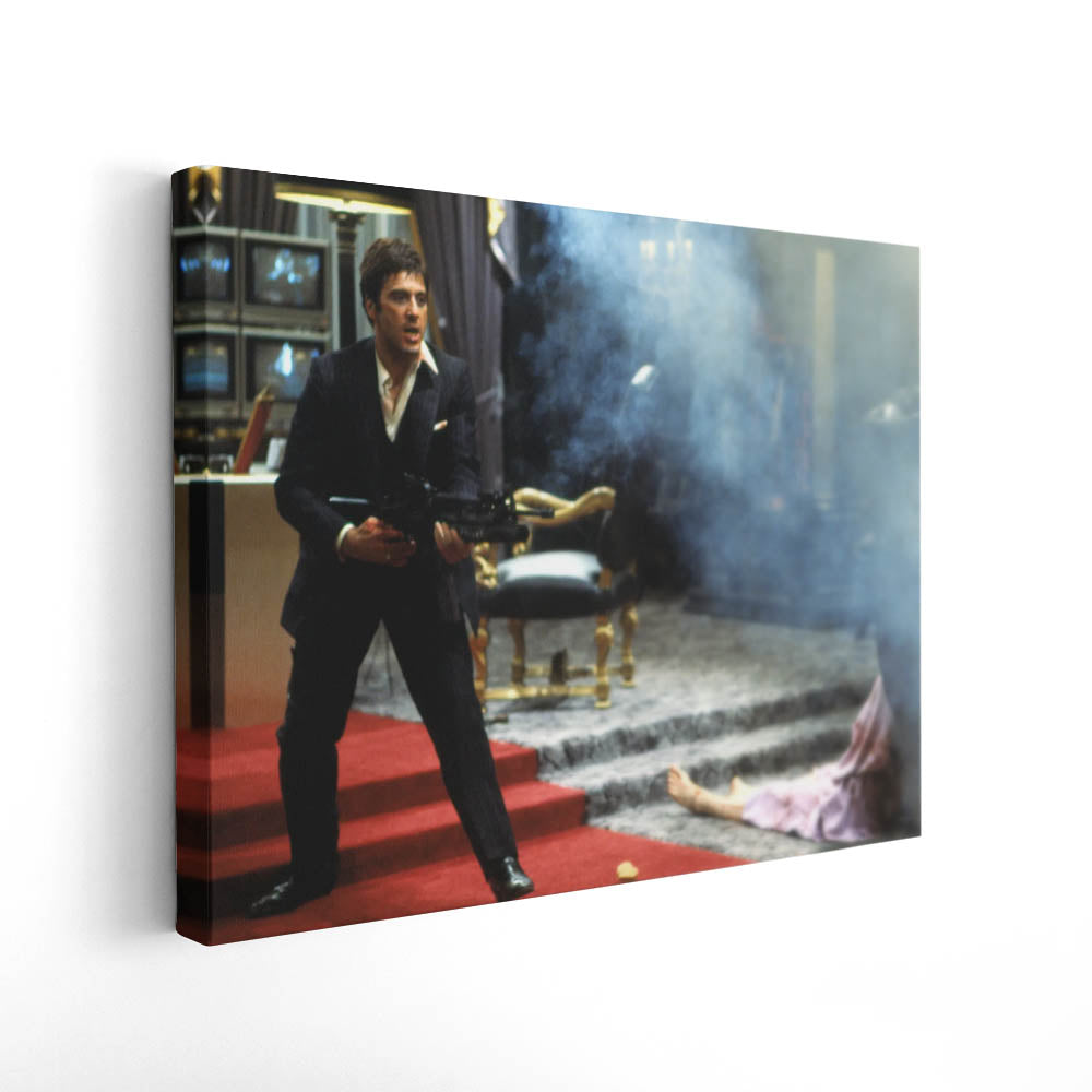 Tony Montana’s Final Stand in the Mansion Throne Room