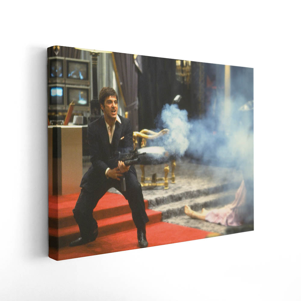 Tony Montana’s Final Stand in the Mansion Throne Room