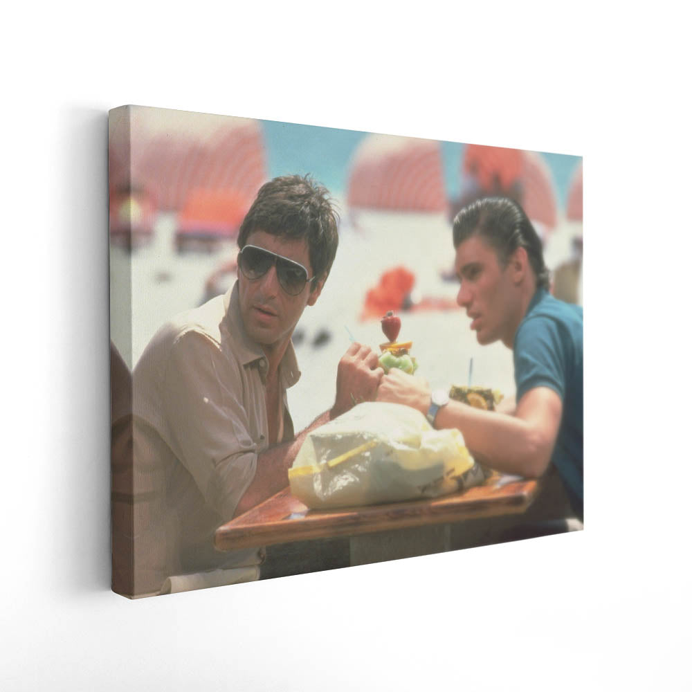Tony Montana and Manny Ribera Sampling Fruit Cocktails on Miami Beach