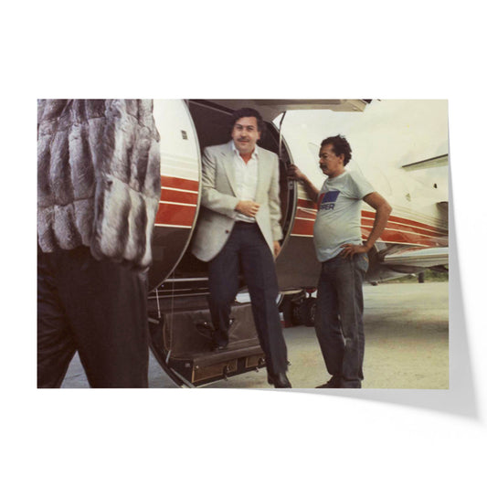 Escobar Disembarking His Private Jet, 1986
