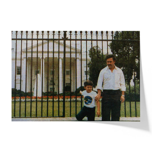 Escobar at the White House with His Son, 1981