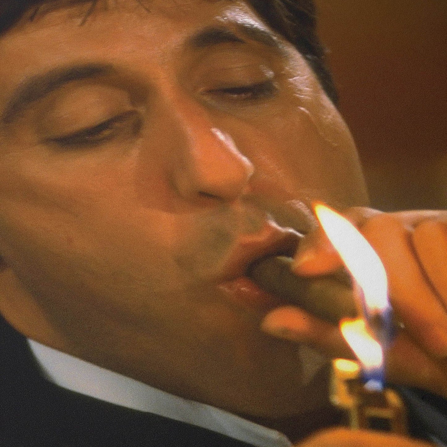 Tony Montana Lighting a Cigar at the Mansion Banquet