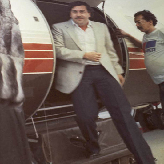 Escobar Disembarking His Private Jet, 1986